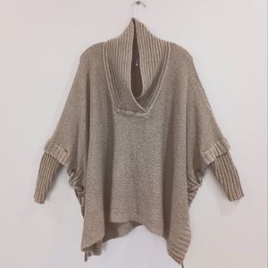 Alya Knit Poncho with Lace-up Sides